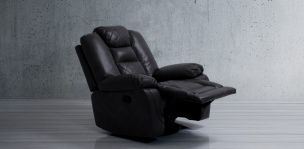 Sillón Reclinable Eléctrico y Mecedora Giratorio Maxwell Negro