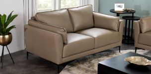 Sofá 2 Plazas Piel Milo Beige