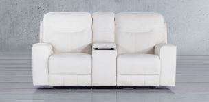 Sofá 2 Plazas con Reclinables Eléctricos Calgary Blanco