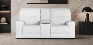 Sofá 2 Plazas con Reclinables Eléctricos Calgary Blanco
