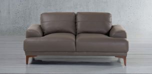 Sofá 2 Plazas de Piel Kaida Gris