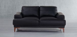 Sofá 2 Plazas de Piel Kaida Negro