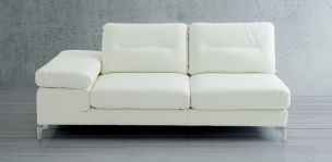 Sofá 3 Plazas Izquierdo de Piel Biccari Blanco 