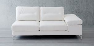 Sofá 3 Plazas de Piel Derecho Biccari Blanco 