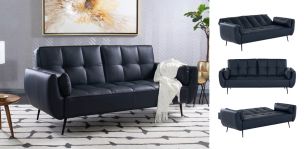 Sofá Cama Piel Dover Azul