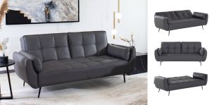 Sofá Cama Piel Dover Gris