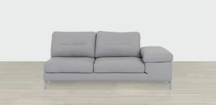 Sofá 3 Plazas Derecho de Piel Biccari Silver 