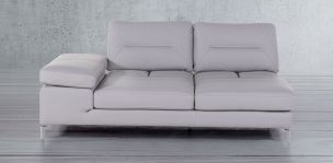 Sofá 3 Plazas Izquierdo de Piel Biccari Silver 