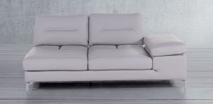 Sofá 3 Plazas Derecho de Piel Biccari Silver 