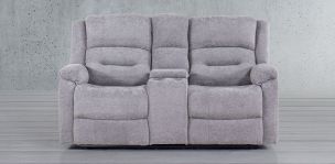 Sofá 2 Plazas con 2 Reclinables Cl Brooklyn Gris