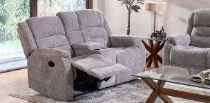 Sofá 2 Plazas con 2 Reclinables Cl Brooklyn Gris