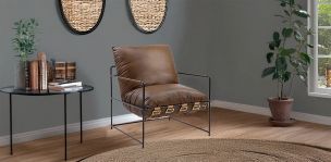 Sillón Piel Avejentada Oralia Café