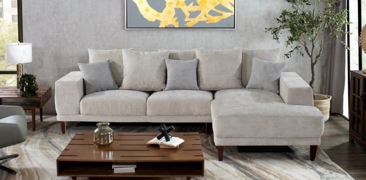 Sala en L Derecha Zaporini PL Beige
