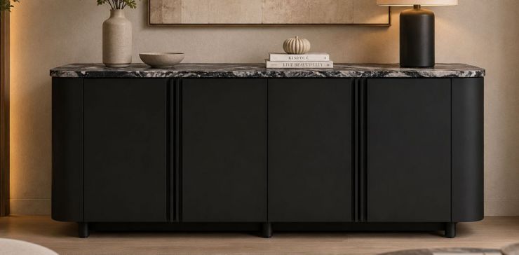 Buffet de Mármol 160 cm Karra Negro