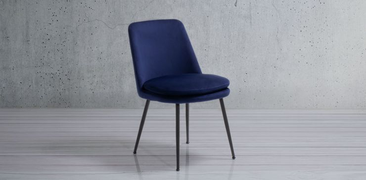 Silla Alba Azul Terciopelo