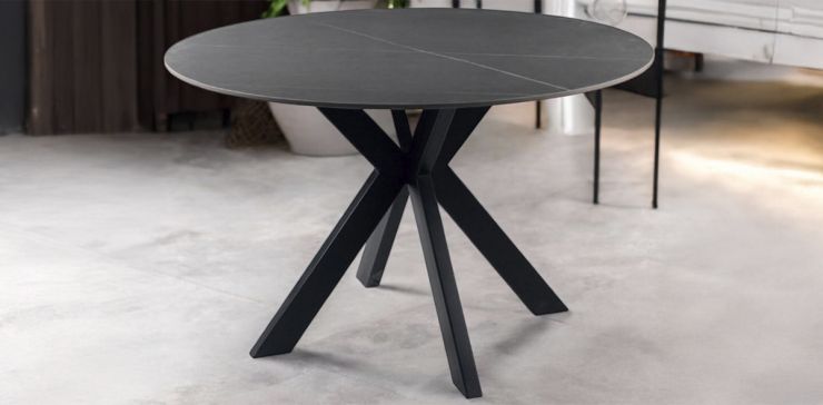 Mesa Comedor Redonda 120 x 75 cm Arabia Gris