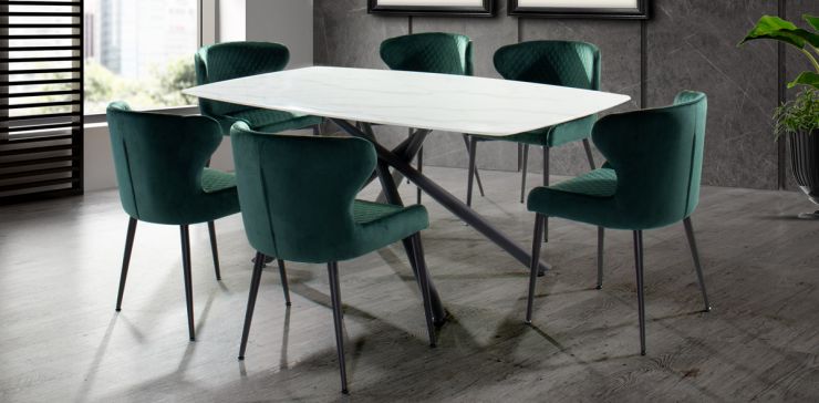 Comedor 180 x 96 cm Blake con 6 Sillas Ainoa