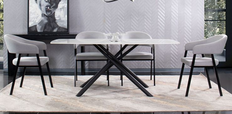 Comedor 180 x 96 cm Blake con 4 Sillas Alfa