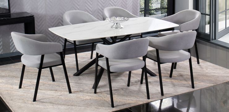 Comedor 180 x 96 cm Blake con 6 Sillas Alfa