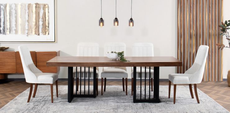 Comedor 240 x 107 cm Burgos con 6 Sillas Beige