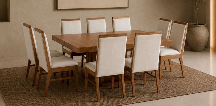 Comedor Cuadrado 150 cm Barcelona 8 Sillas