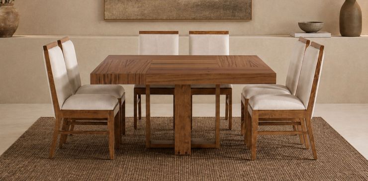 Comedor Cuadrado 150 cm Barcelona 6 Sillas