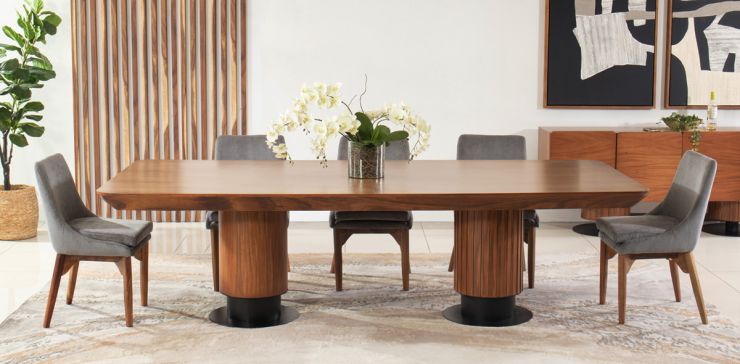 Comedor 280 x 120 cm Dann con 6 Sillas Allegra