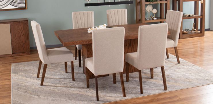 Comedor 180 x 100 cm Divano con 6 Sillas