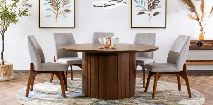 Comedor 160 cm Dunna con 5 Sillas Ziba