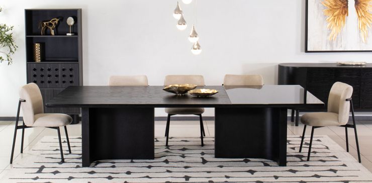 Comedor Granate 300 x 150 cm con 6 Sillas Curve