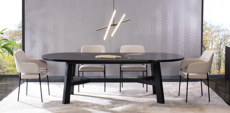 Comedor Granate 260 x 110 cm con 4 Sillas Guiza