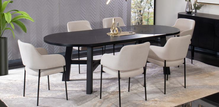 Comedor Granate 260 x 110 cm con 6 Sillas Guiza