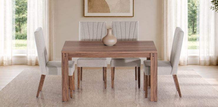 Comedor Ivela Nogal con 4 Sillas Divano