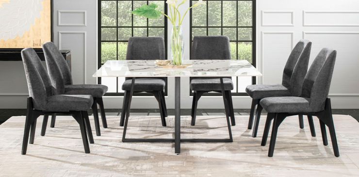 Comedor 150 x 150 cm Rokha con 6 Sillas Vertice