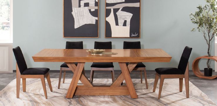 Comedor 240 x 120 cm Matera con 6 Sillas Negro