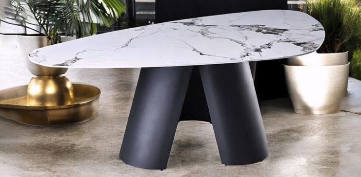 Mesa Comedor Triangular 220 x 118 cm Milano Blanco