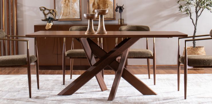 Mesa Comedor Rectangular 180 x 90 cm Christine Nogal