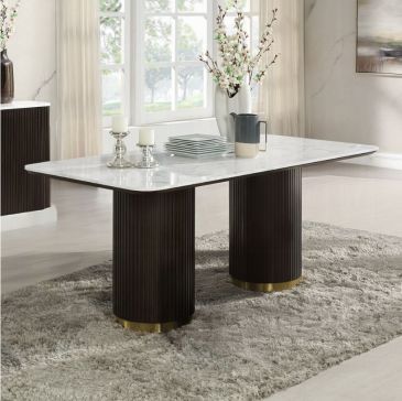 Mesa Comedor Rectangular Mármol Clayten Café