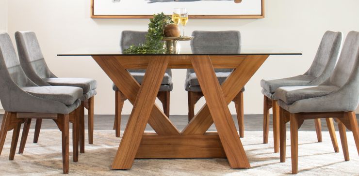 Mesa Comedor Cuadrada 150 x 150 cm Matera Parota
