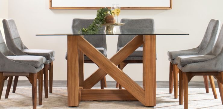 Mesa Comedor Cuadrada 150 x 150 cm Ravello Café