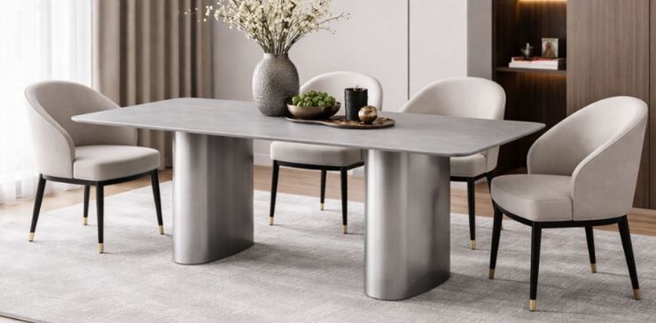 Mesa Comedor 240 x 120 cm Alba Gris