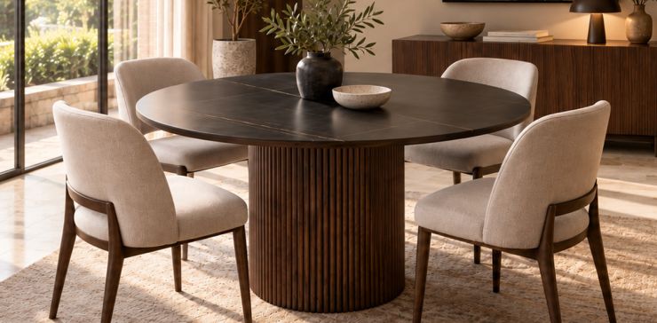 Mesa Comedor 130 cm Bianca Negro