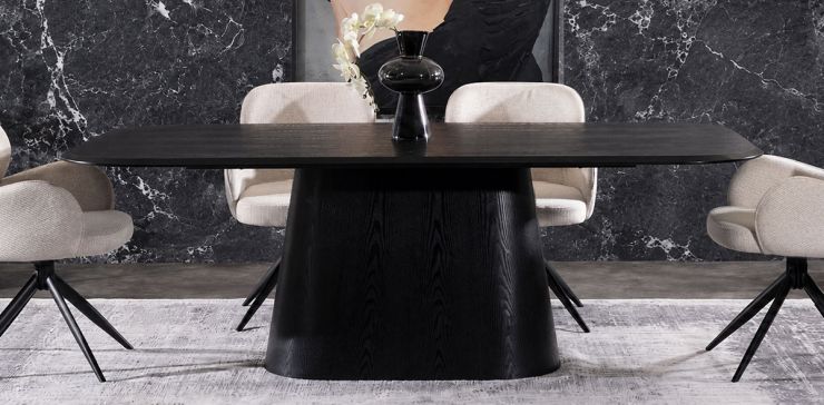 Mesa Comedor 220 X 110 cm Jillian Negro