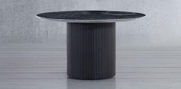 Mesa Comedor de Mármol 140 cm Karra Negro