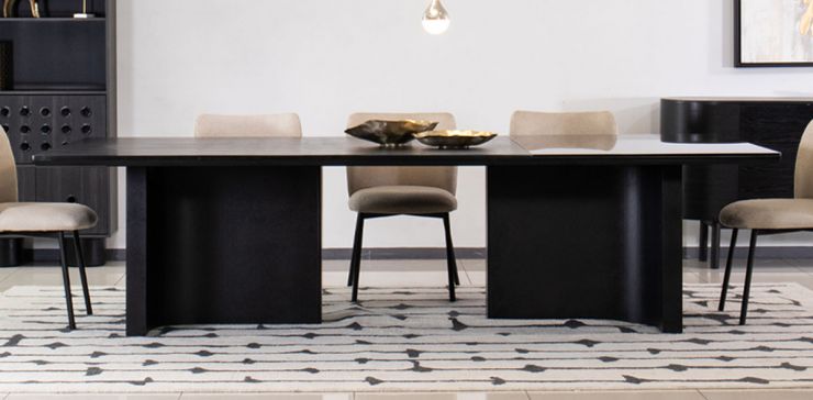 Mesa Comedor 300 x 150 cm Granate Negro