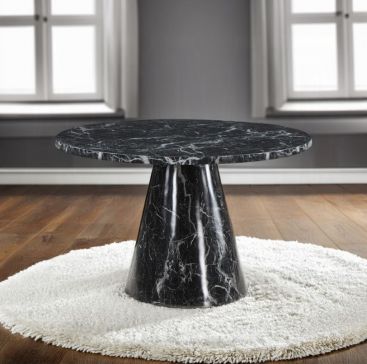 Mesa Comedor Redonda de Mármol Hollis Negro