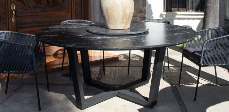 Mesa Comedor de Granito 180 cm Lungo Negro