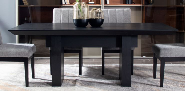 Mesa Comedor 200 x 100 cm Rocks Negro