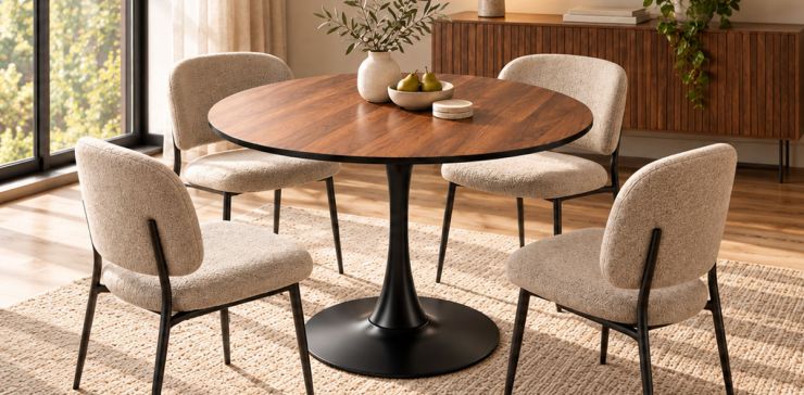 Mesa Comedor 90 cm Siena Nogal