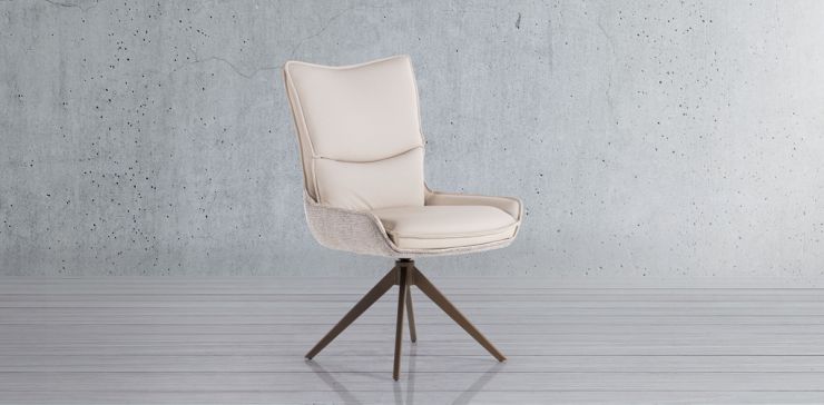 Silla de Piel Giratoria Ayre Beige